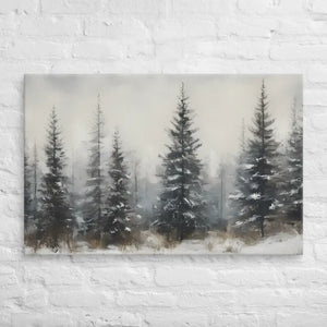 Pine Trees Canvas Wall Art Snow Scene Modern Decor Dipaliz - 26″×40″ - Paintings
