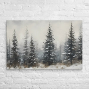 Serene Pine Trees Canvas Wall Art – Winter Elegance - Dipaliz - Paintings