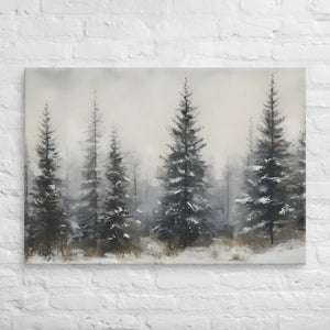 Pine Trees Canvas Wall Art Snow Scene Modern Decor Dipaliz - 28″×40″ - Paintings