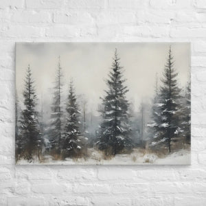 Serene Pine Trees Canvas Wall Art – Winter Elegance - Dipaliz - Paintings