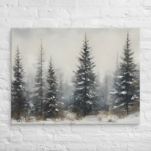 Pine Trees Canvas Wall Art Snow Scene Modern Decor Dipaliz - 30″×40″ - Paintings