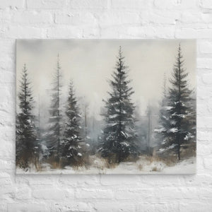 Serene Pine Trees Canvas Wall Art – Winter Elegance - Dipaliz - Paintings