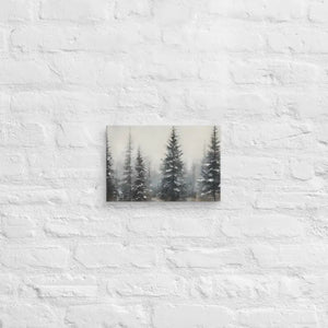Pine Trees Canvas Wall Art Snow Scene Modern Decor Dipaliz - 8″×12″ - Paintings