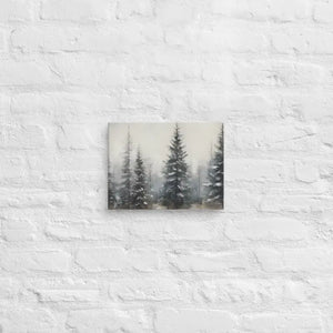 Pine Trees Canvas Wall Art Snow Scene Modern Decor Dipaliz - 9″×12″ - Paintings