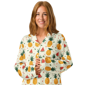 Tropical Long Sleeve Pajama - Silky Comfort - Dipaliz - Clothing Tops - s