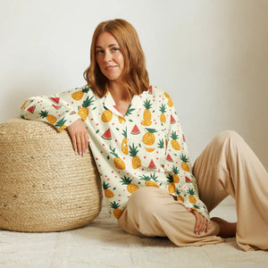 Tropical Long Sleeve Pajama - Silky Comfort - Dipaliz - Clothing Tops - s