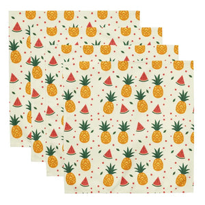 Cloth Napkin Set Tropical Pineapple Watermelon Design Dipaliz - Napkins