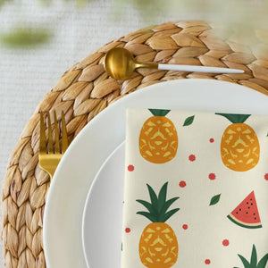 Cloth Napkin Set Tropical Pineapple Watermelon Design Dipaliz - Napkins