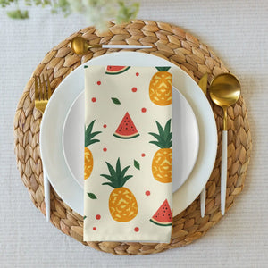 Tropical Pineapple Watermelon Cloth Napkins - Summer Table Decor - Dipaliz