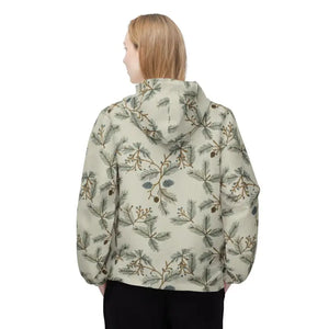 Outerwear - Pinecone Botanical Windbreaker Jacket - Forest Print - Dipaliz