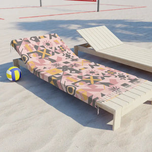 Boho Beach Towel Pink Abstract Geometric Pattern Dipaliz - 38’’ × 81’’ / Polyester - Towels