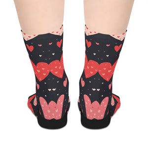 Stylish Red Hearts Mid-length Socks - Comfort Fashion - Dipaliz - one Size / 3/4 Crew