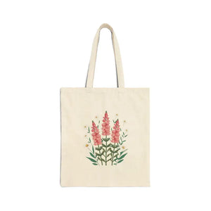 White Flowers Tote Bag Sturdy Canvas Material Fashion - Dipaliz - Natural / 15’’ x 16’’ - Backpacks