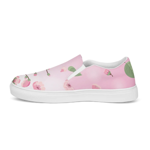 Pink Cherry Blossoms Women’s Slip on Canvas Shoes - Dipaliz - Sneakers