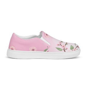Pink Cherry Blossoms Women’s Slip on Canvas Shoes - Dipaliz - Sneakers