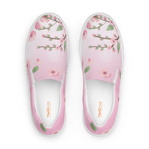 Pink Cherry Blossoms Women’s Slip on Canvas Shoes - Dipaliz - Sneakers