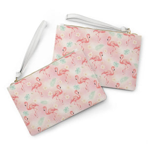 Pink Flamingo Floral Clutch Bag – Tropical Summer - Dipaliz - Bags