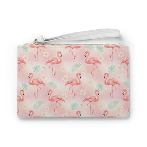 Pink Flamingo Floral Clutch Bag – Tropical Summer - Dipaliz - Bags