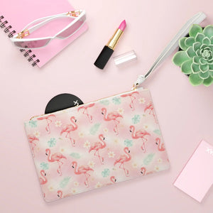 Pink Flamingo Floral Clutch Bag – Tropical Summer - Dipaliz - Bags