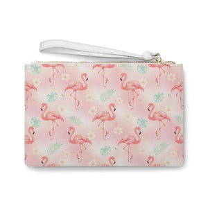 Pink Flamingo Floral Clutch Bag – Tropical Summer - Dipaliz - Bags