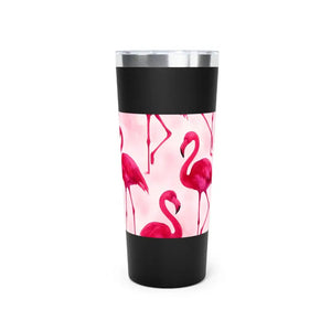 Premium Pink Flamingo Insulated Tumbler - Tropical Style - Dipaliz - 22oz / Black - Tumblers