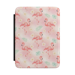 Pink Flamingo Kindle Case – Tropical Floral E-reader Cover - Tablet Computer Back Covers