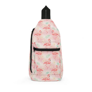 Pink Flamingo Pattern Sling Bag – Travel - Dipaliz - Cross Body Bags