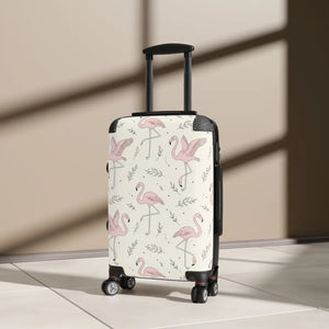 Pink Flamingo Pattern Suitcase – Cute Tropical Print - Dipaliz - Suitcases