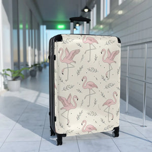 Pink Flamingo Pattern Suitcase – Cute Tropical Print - Dipaliz - Suitcases