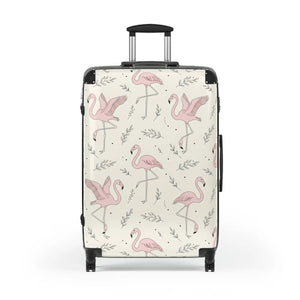 Pink Flamingo Pattern Suitcase – Cute Tropical Print - Dipaliz - Suitcases
