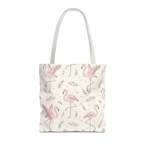 Pink Flamingo Pattern Tote Bag – Beach Shopper - Dipaliz - Bags