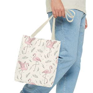 Pink Flamingo Pattern Tote Bag – Beach Shopper - Dipaliz - Bags
