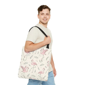 Pink Flamingo Pattern Tote Bag – Beach Shopper - Dipaliz - Bags