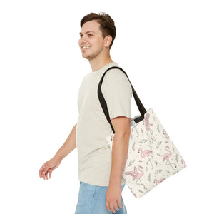 Pink Flamingo Pattern Tote Bag – Beach Shopper - Dipaliz - Bags