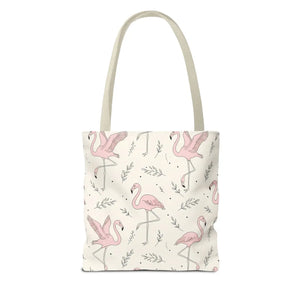 Pink Flamingo Pattern Tote Bag – Beach Shopper - Dipaliz - Bags