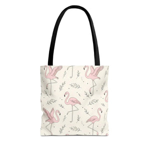 Pink Flamingo Pattern Tote Bag – Beach Shopper - Dipaliz - Bags