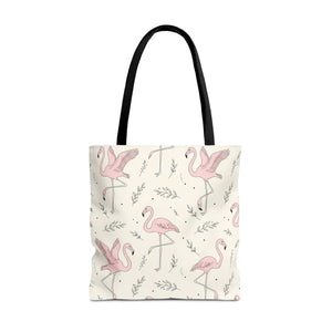 Pink Flamingo Pattern Tote Bag – Beach Shopper - Dipaliz - Bags