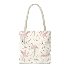Pink Flamingo Pattern Tote Bag – Beach Shopper - Dipaliz - Bags