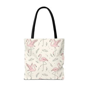 Pink Flamingo Pattern Tote Bag – Beach Shopper - Dipaliz - Bags