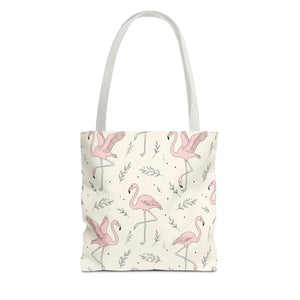 Pink Flamingo Pattern Tote Bag – Beach Shopper - Dipaliz - Bags