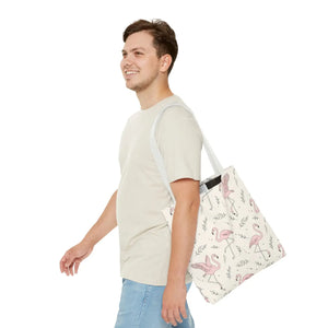 Pink Flamingo Pattern Tote Bag – Beach Shopper - Dipaliz - Bags