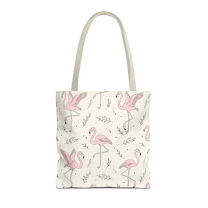 Pink Flamingo Pattern Tote Bag – Beach Shopper - Dipaliz - Bags