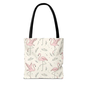Pink Flamingo Pattern Tote Bag – Beach Shopper - Dipaliz - Bags