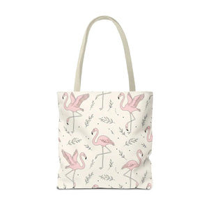 Pink Flamingo Pattern Tote Bag – Beach Shopper - Dipaliz - Bags