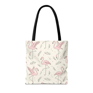 Pink Flamingo Pattern Tote Bag – Beach Shopper - Dipaliz - Bags