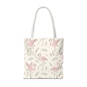 Pink Flamingo Pattern Tote Bag – Beach Shopper - Dipaliz - Bags