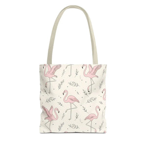 Pink Flamingo Pattern Tote Bag – Beach Shopper - Dipaliz - Bags
