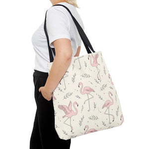 Pink Flamingo Pattern Tote Bag – Beach Shopper - Dipaliz - Bags