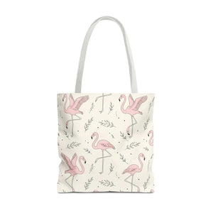 Pink Flamingo Pattern Tote Bag – Beach Shopper - Dipaliz - Bags