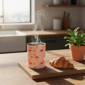 Pink Flamingo Pattern Tumbler – 10oz Stainless - Dipaliz - Tumblers